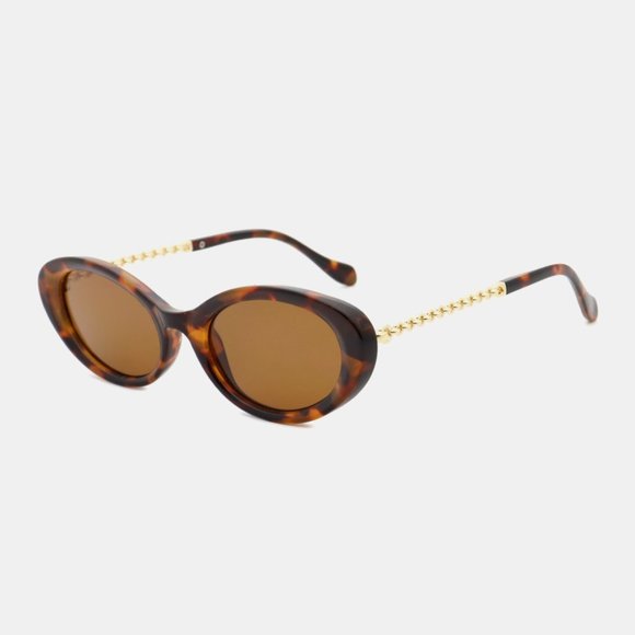Cat-Eye Polycarbonate Frame Sunglasses in Tortoiseshell - Picture 1 of 5